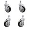 Service Caster 5 Inch SS Black Polyurethane Swivel 1/2 Inch Threaded Stem Caster Brakes SCC, 2PK SSTS20S514-PPUB-BLK-TLB-121315-2-S-2 - alternate 1
